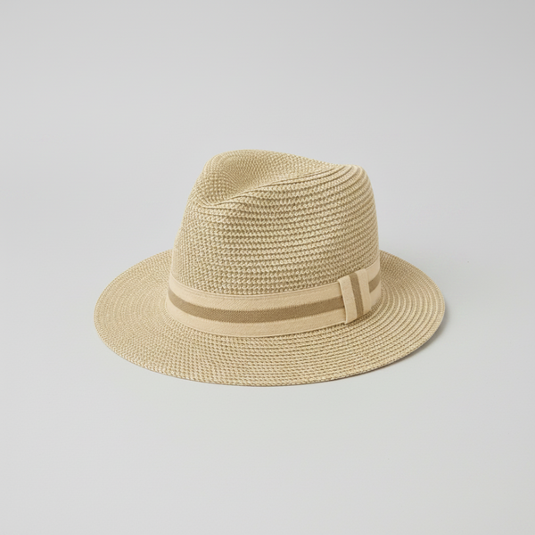 Nicky Adams Woven Fedora Sun Hat (Natural)