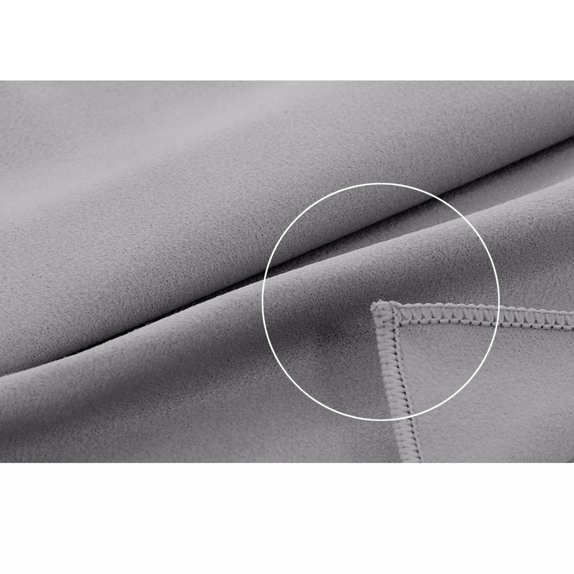 Grey microfibre fast drying towel set with carry bag, lightweight and compact sports, beach and travel towels in multiple sizes from hand towel to extra large