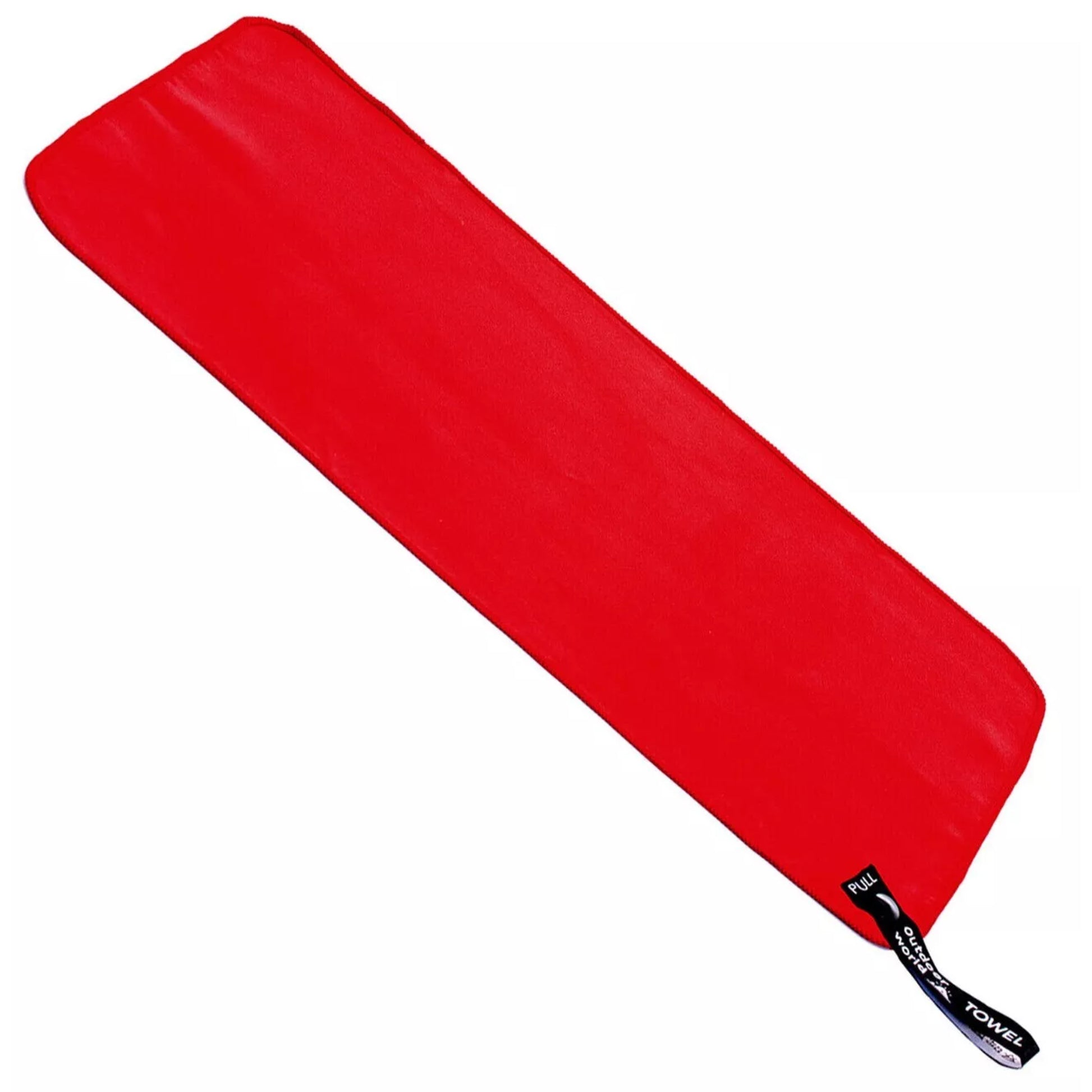 Red microfibre fast drying towel set with carry bag, lightweight and compact sports, beach and travel towels in multiple sizes from hand towel to extra large