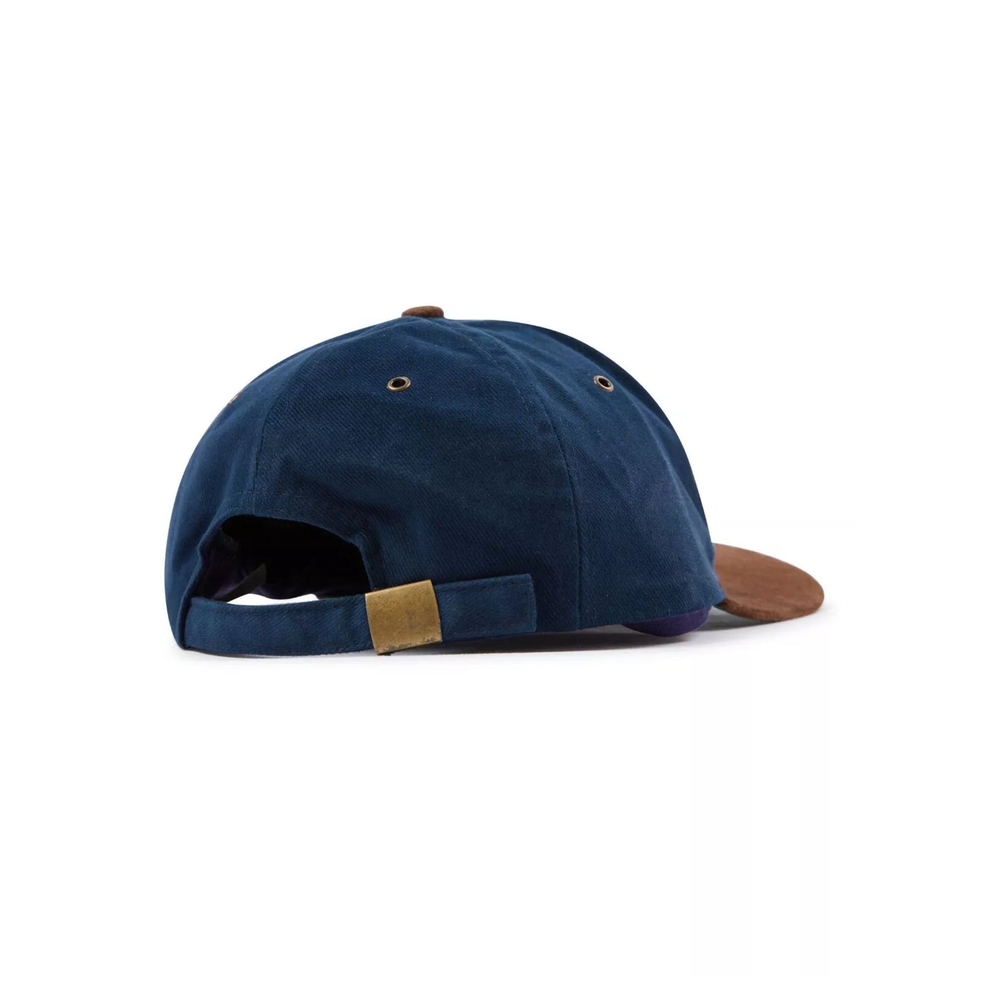 Oxford Blue Navy Baseball Cap Embroidered Logo Adjustable Cotton Hat with Suede Peak