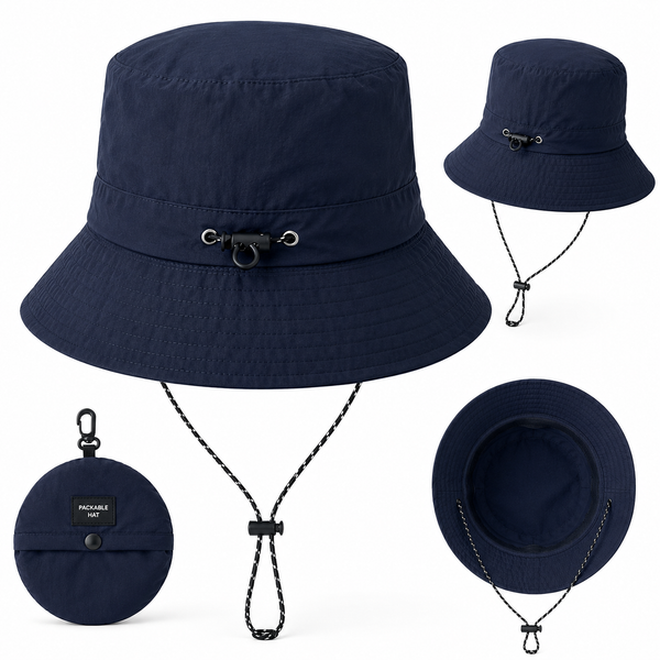 Packable Lightweight Bucket Hat (Navy)