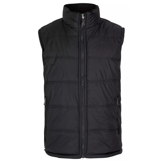 Men's Padded Body Warmer Gilet Black Quilted Sleeveless Jacket with Zip Pockets