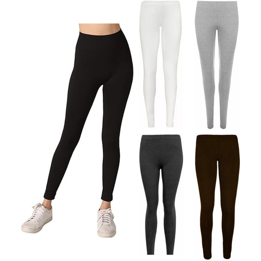 Ladies lightweight black, charcoal white and grey leggings with elasticated waistband