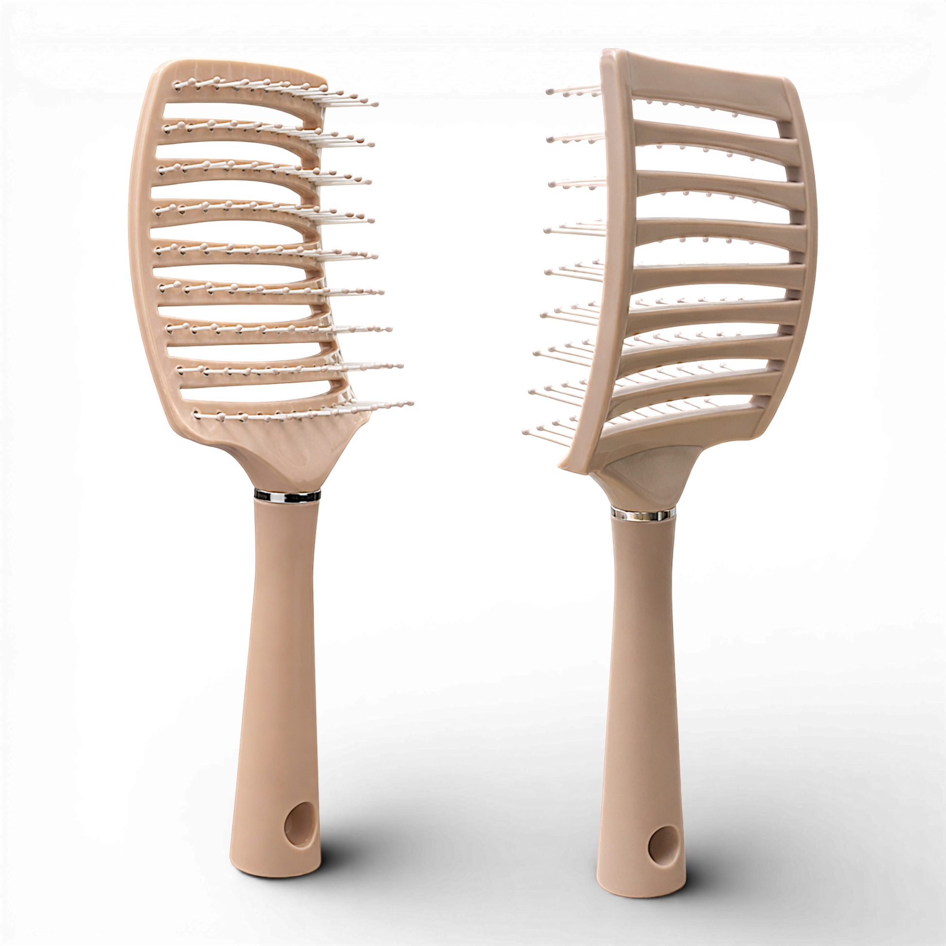 A lightweight vented detangling brush designed for smooth, effortless styling. Its flexible bristles gently glide through hair to reduce breakage and frizz, while the open design allows for faster blow-drying and easy cleaning. Perfect for everyday use on all hair types.