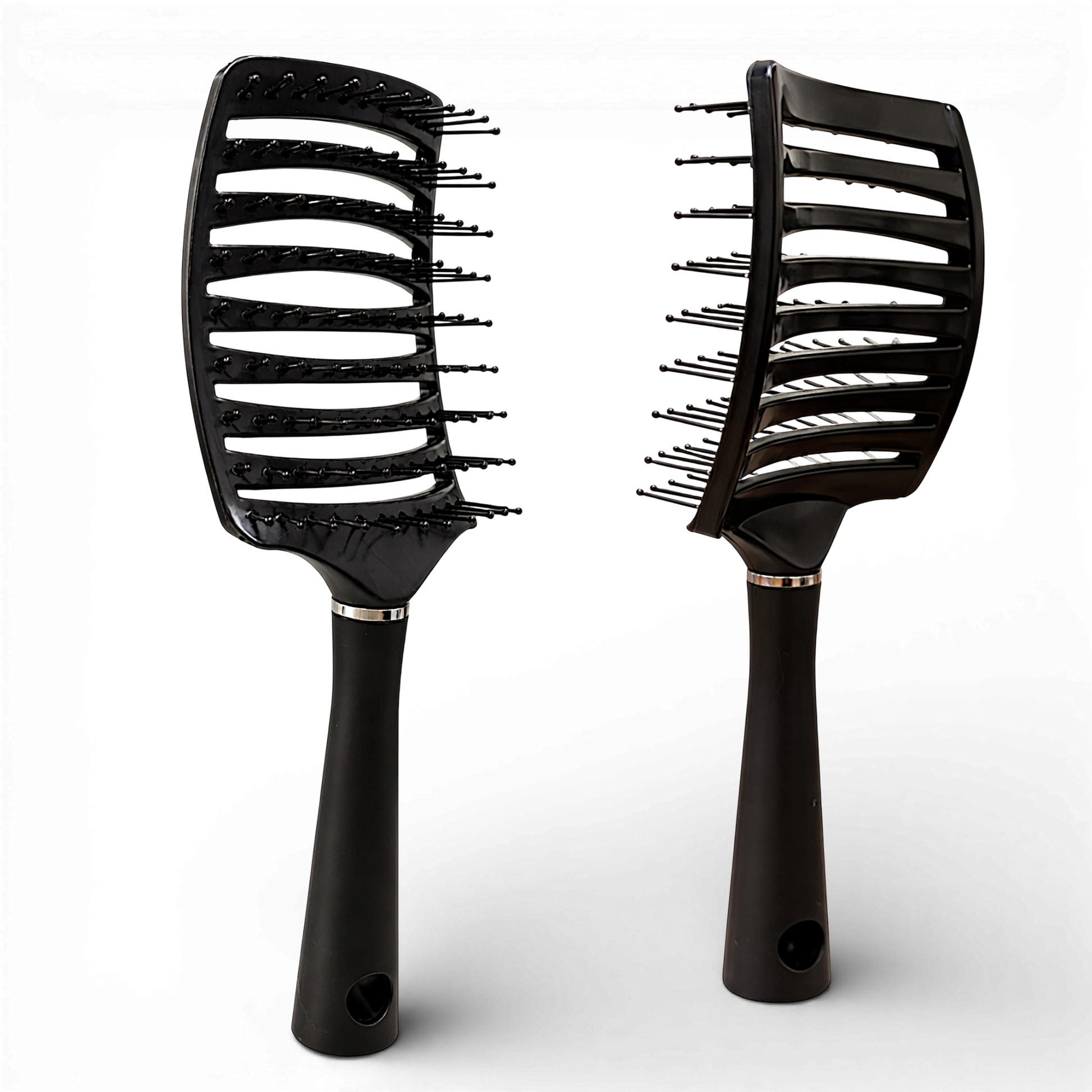 A lightweight vented detangling brush designed for smooth, effortless styling. Its flexible bristles gently glide through hair to reduce breakage and frizz, while the open design allows for faster blow-drying and easy cleaning. Perfect for everyday use on all hair types.