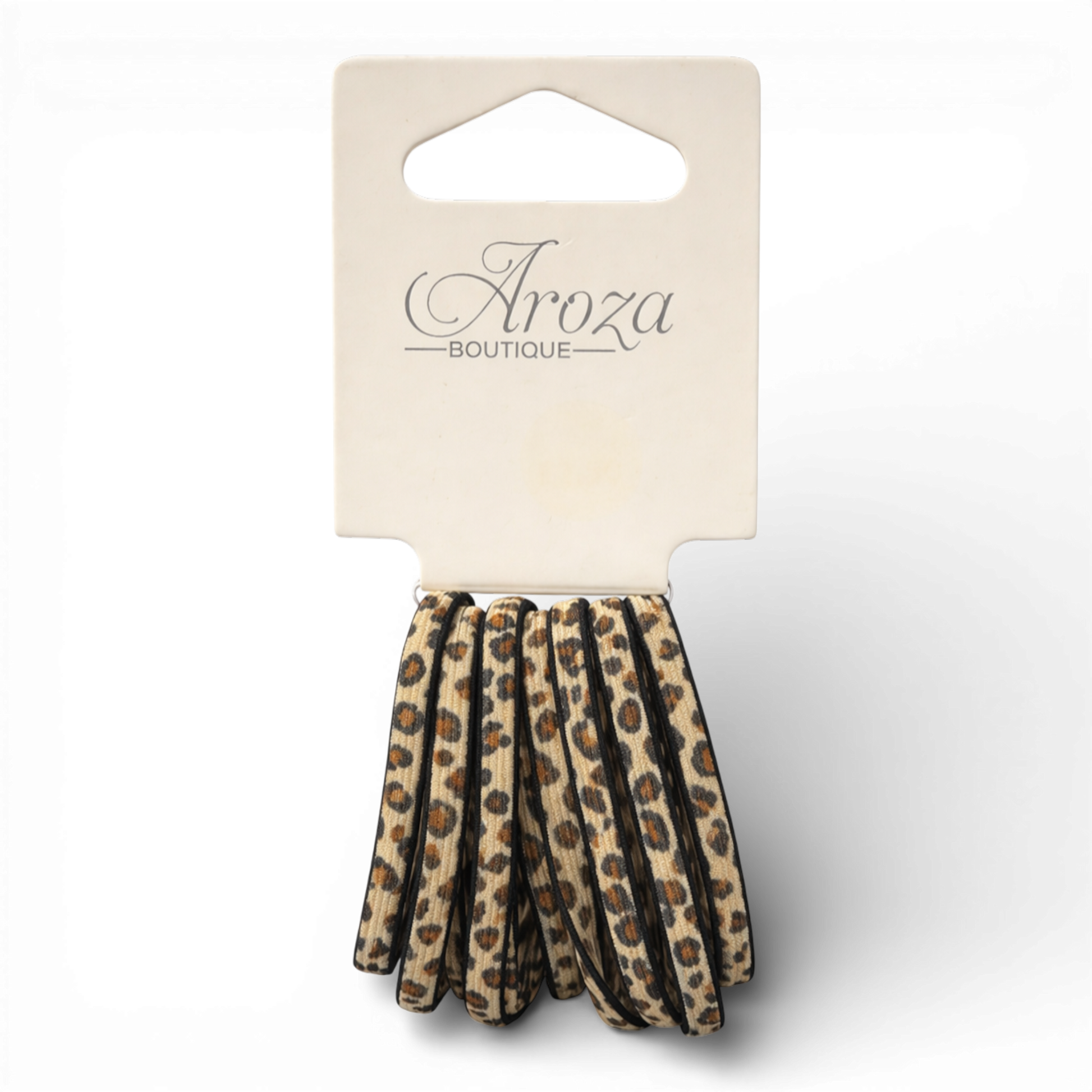Add a stylish touch to your everyday look with these leopard print hair ties from Aroza Boutique. Perfect for casual wear, work, school, or nights out, these elastics combine fashion and function.