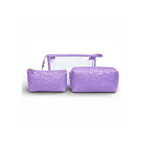 Purple Makeup Bag Set 3 Piece