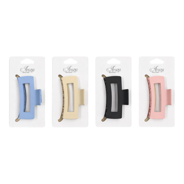 4 Inch Rectangle Claw Hair Clip (4 Colours Available)