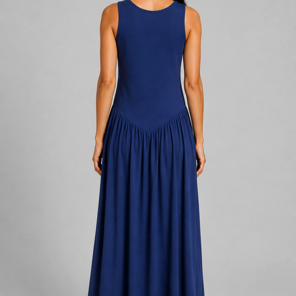 Relaxed Sleeveless Maxi Dress (Navy)