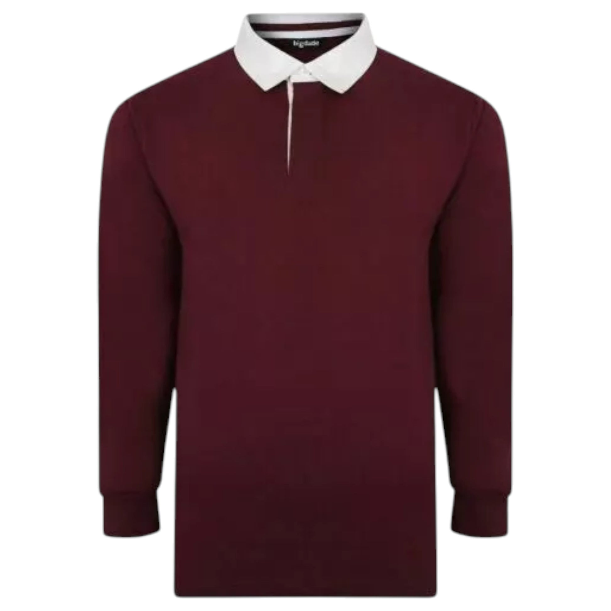 Classic rugby-style polo top for kids, long sleeves perfect for teams and schools in maroon red