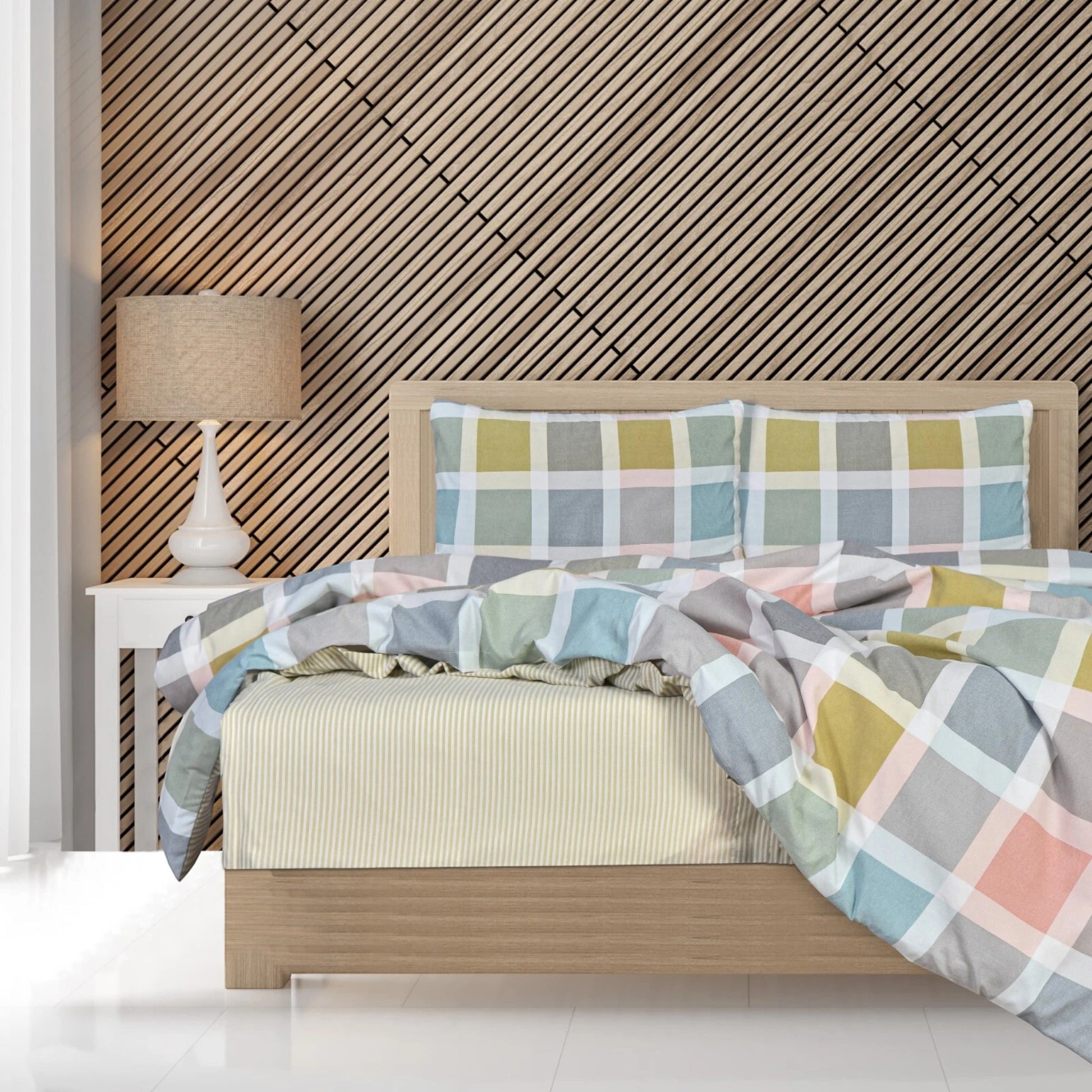 Sleepdown crossdown hatch reversible microfibre duvet cover set in pastel colours design in Single, Double or King size