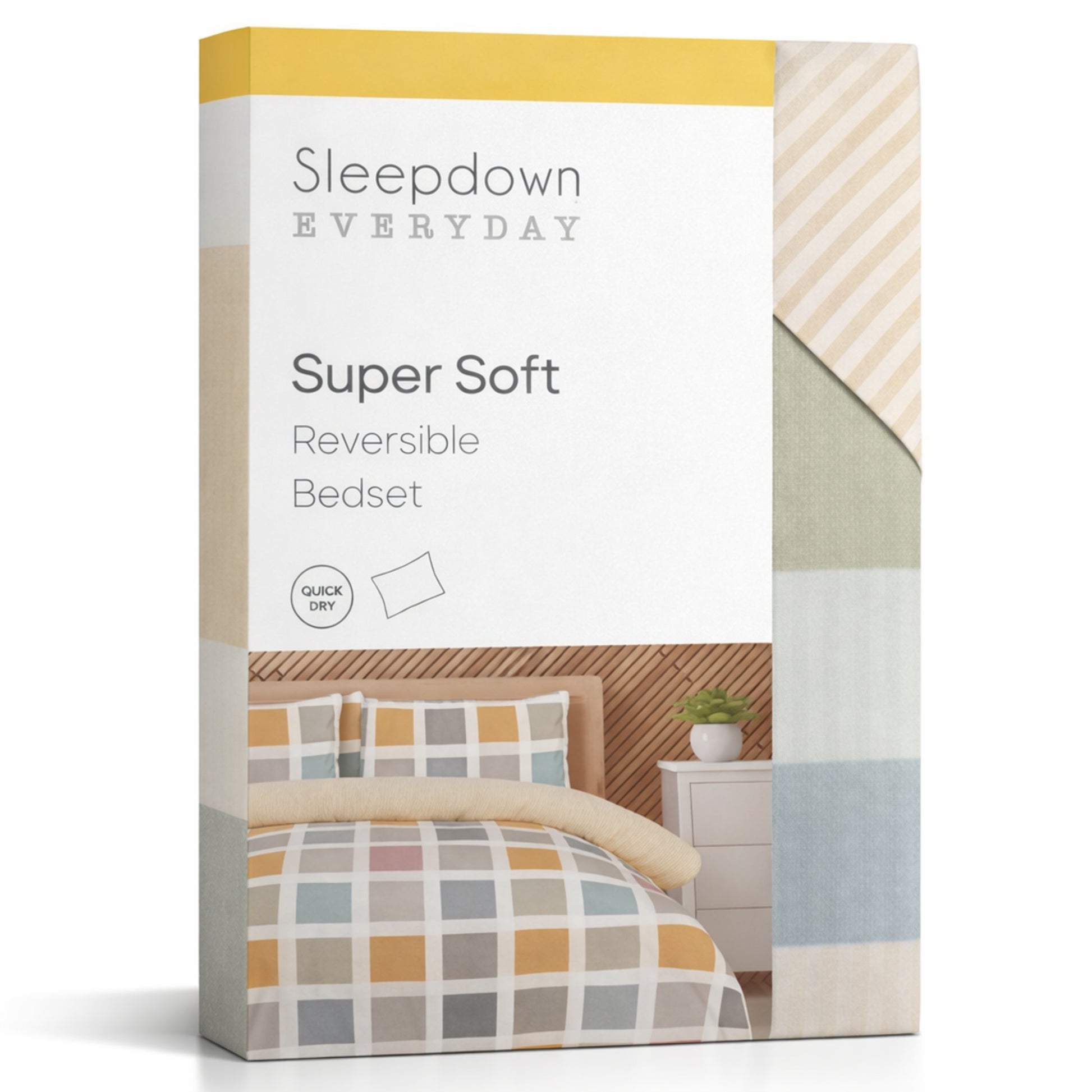 Sleepdown crossdown hatch reversible microfibre duvet cover set in pastel colours design in Single, Double or King size