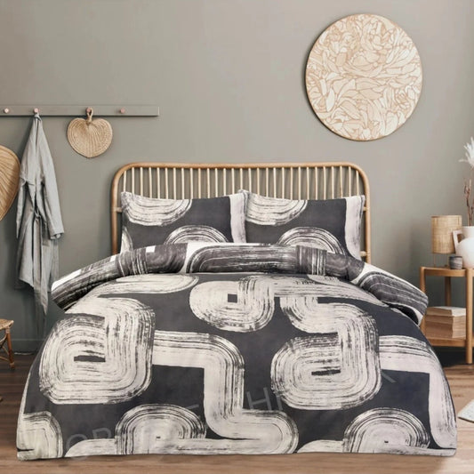 Sleepdown Elemental Geo reversible microfibre duvet cover set with modern geometric design in Single, Double or King size