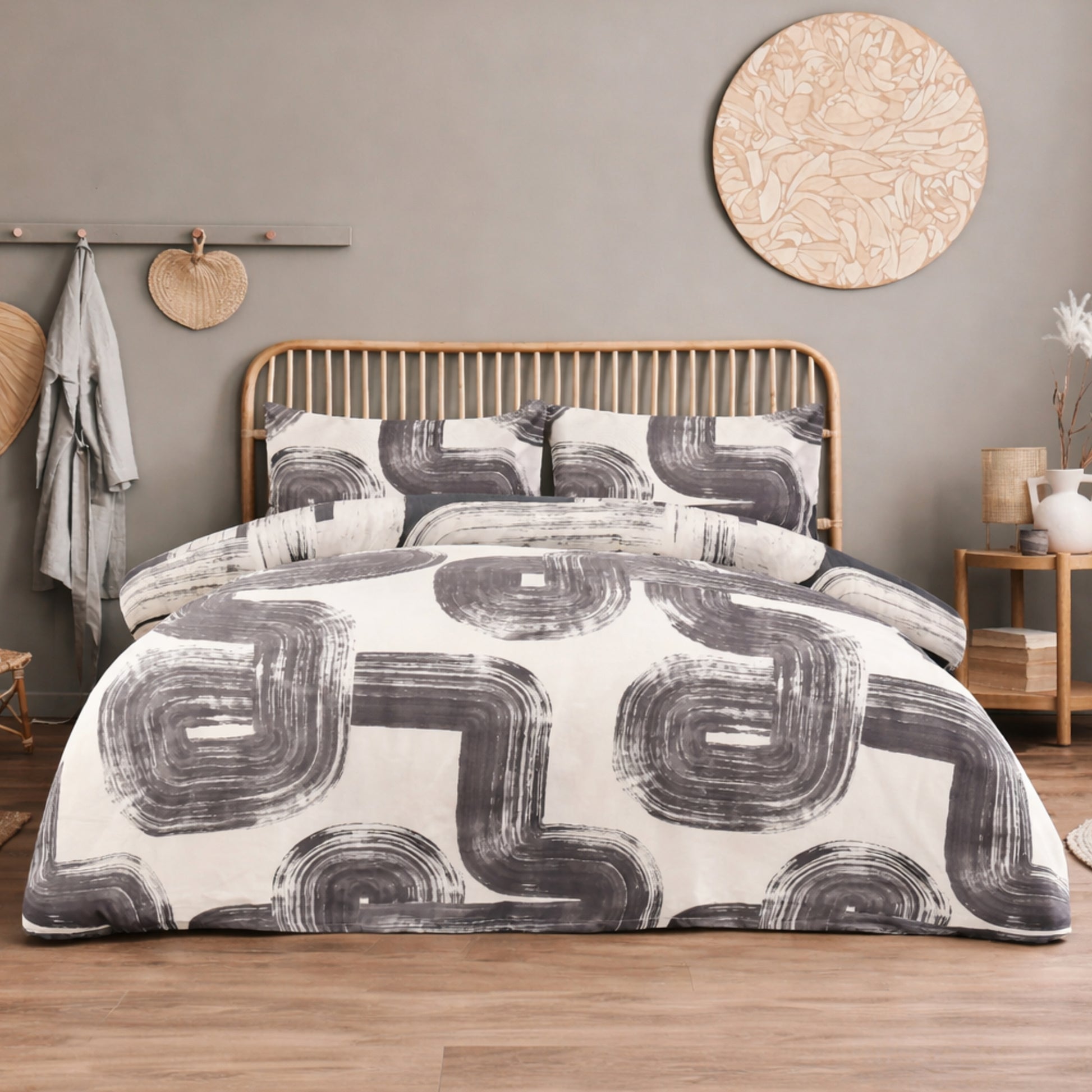 Sleepdown Elemental Geo reversible microfibre duvet cover set with modern geometric design in Single, Double or King size