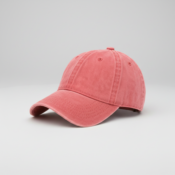 Stonewash Baseball Cap (Red)
