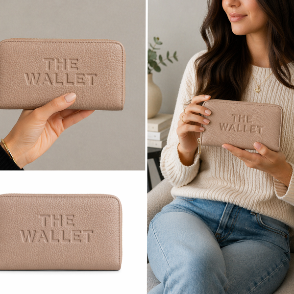 The Luxe Zip Wallet – Almond