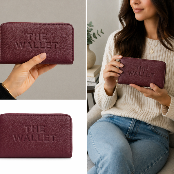 The Luxe Zip Wallet – Burgundy