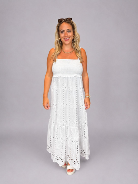 The Capri Broderie Maxi Dress