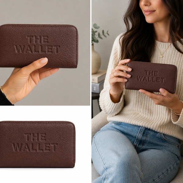 The Luxe Zip Wallet - Coffee