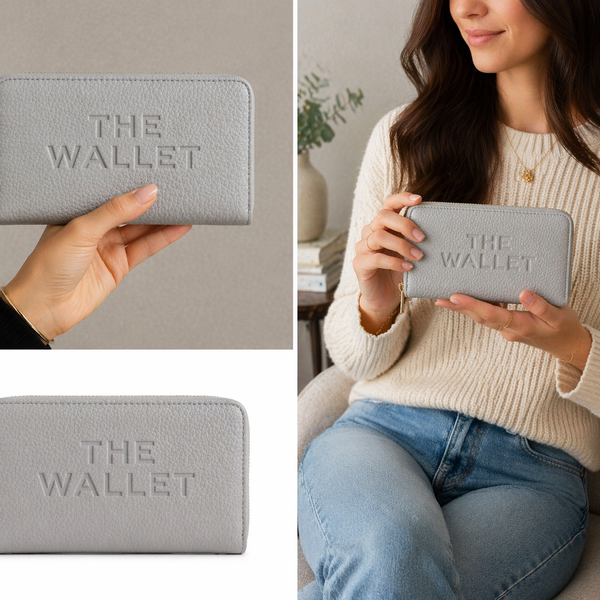 The Luxe Zip Wallet – Ash Grey