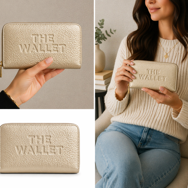 The Luxe Zip Wallet - Light Gold