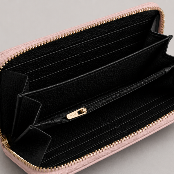 The Luxe Zip Wallet – Pale Pink