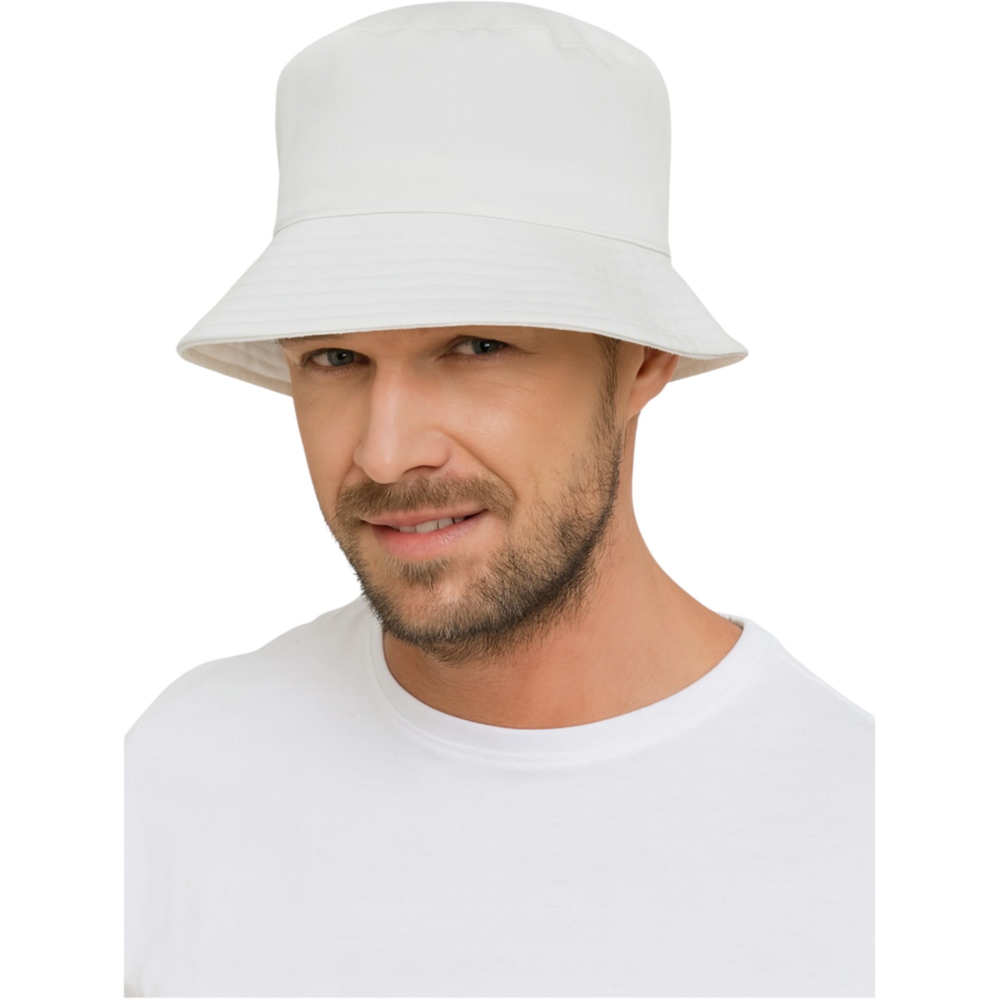 Unisex classic white bucket hat – lightweight summer sun hat
