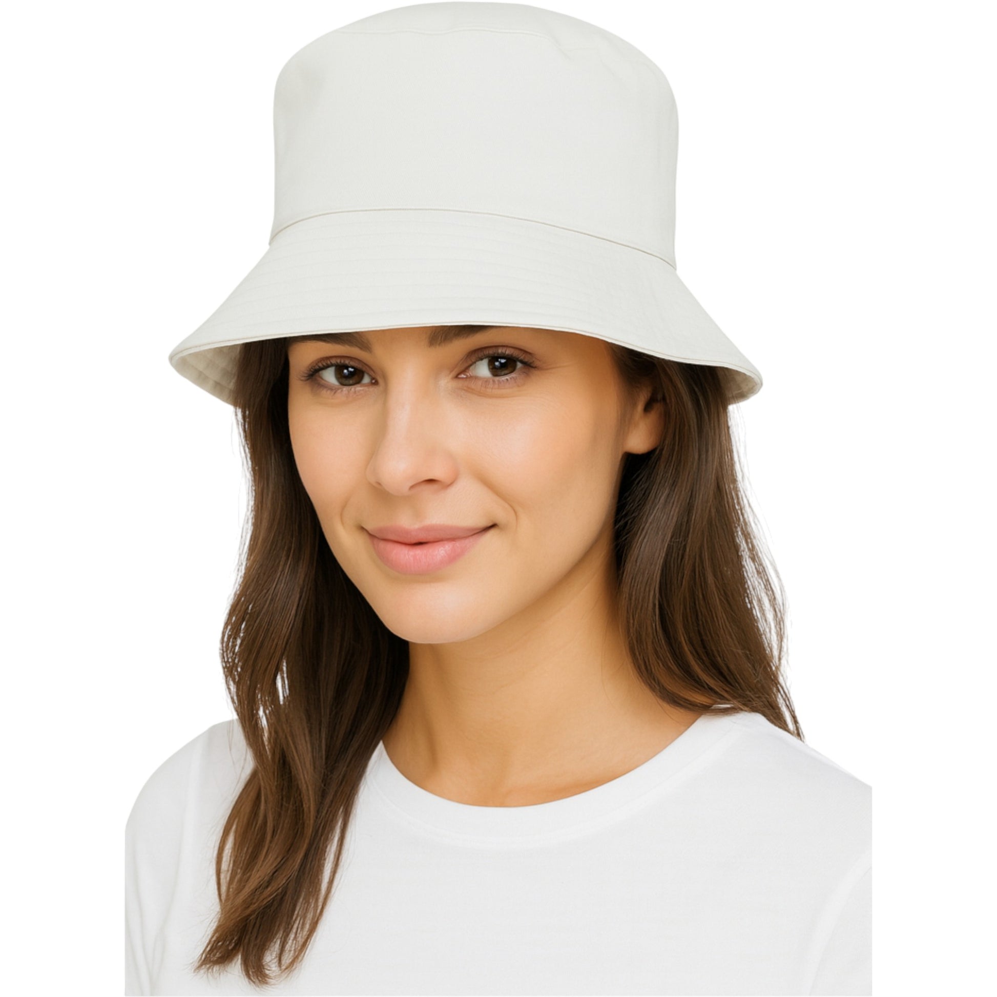 Unisex classic white bucket hat – lightweight summer sun hat