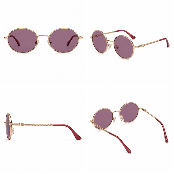 Vintage Round Sunglasses – Pink Lens