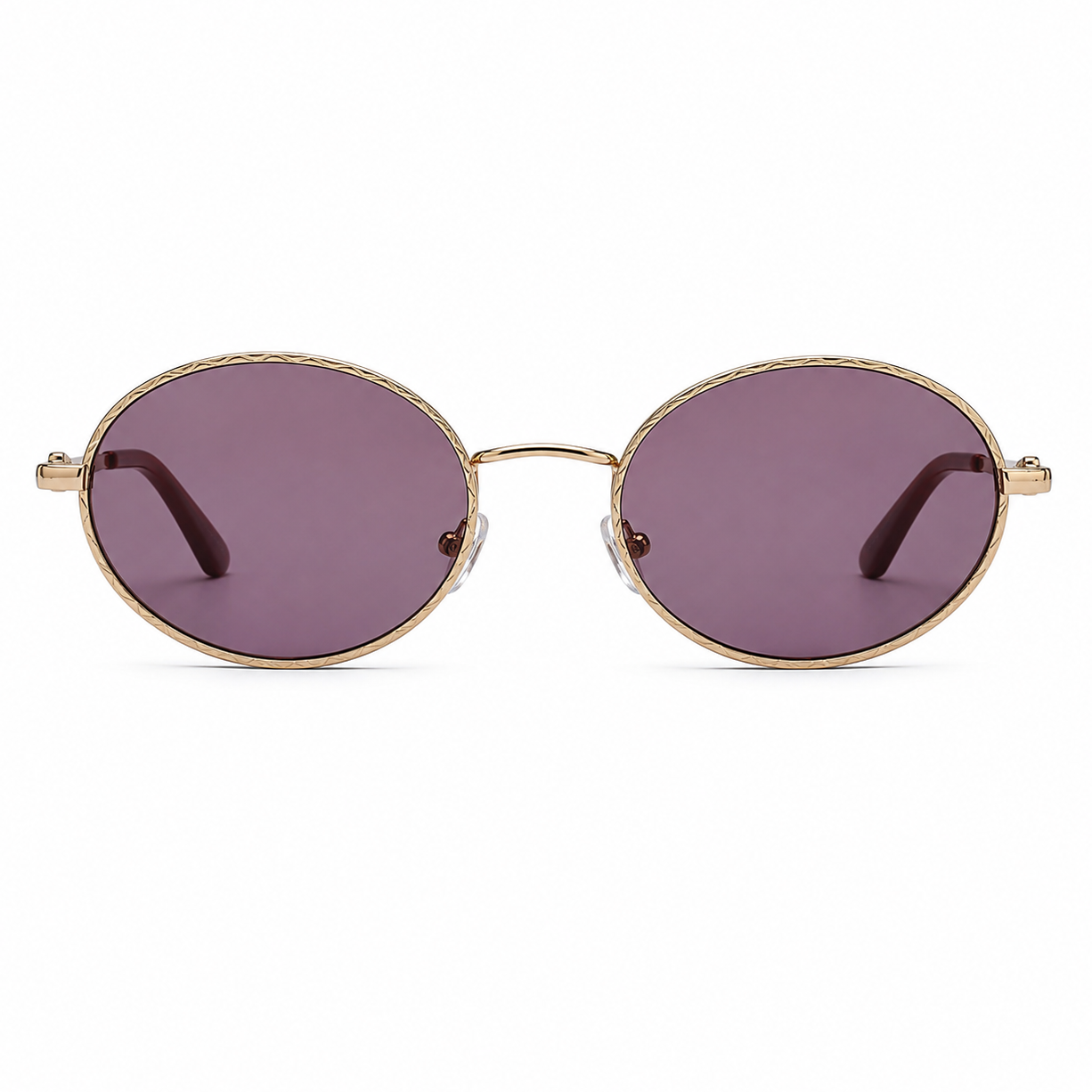 Vintage round metal sunglasses with UV400 protection and category 3 tinted lenses