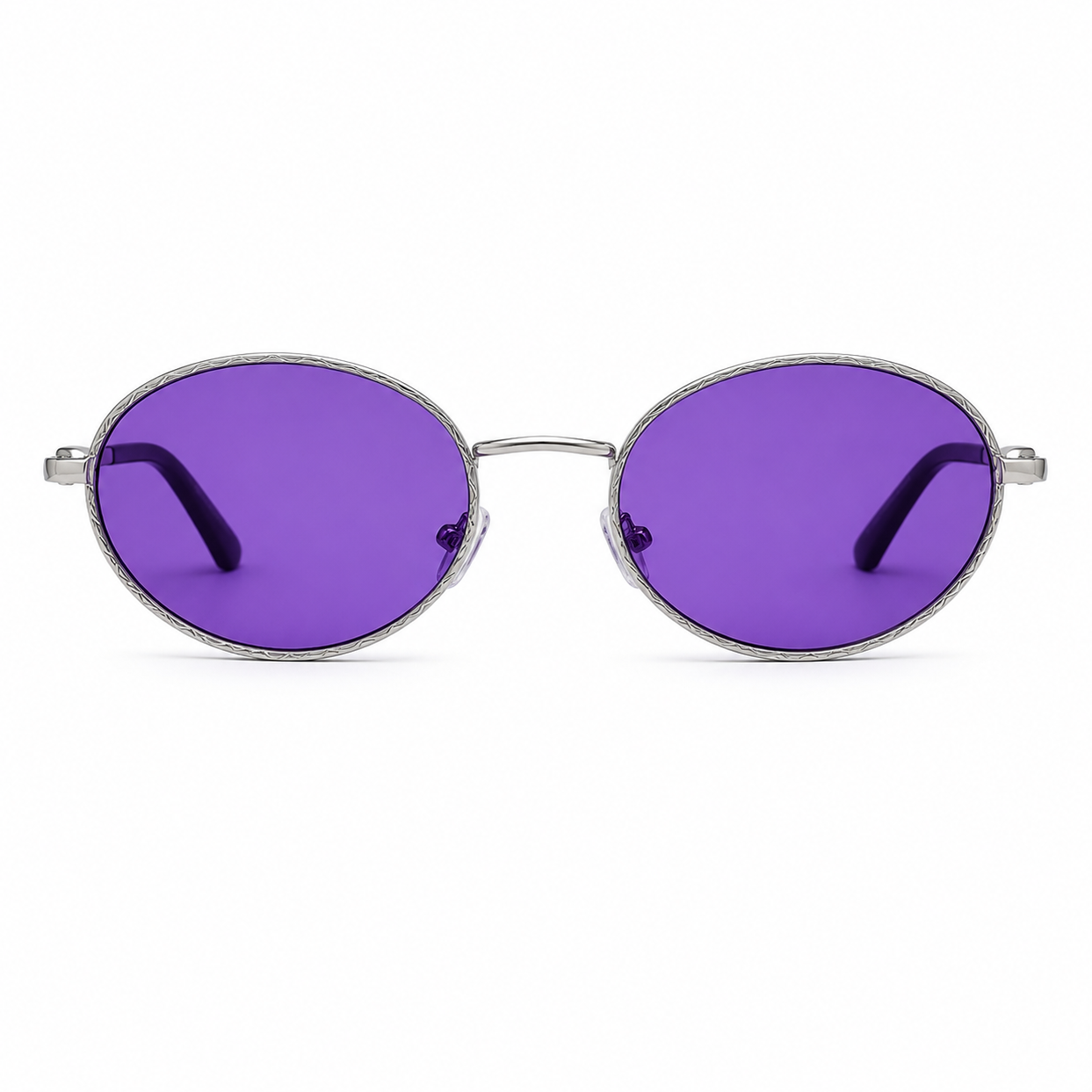 Vintage round metal sunglasses with UV400 protection and category 3 tinted lenses