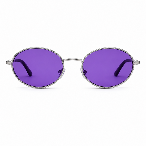 Vintage Round Sunglasses – Purple Lens