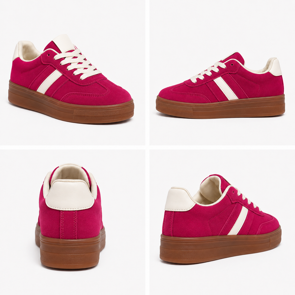 Women's Retro Platform Trainers - Pink