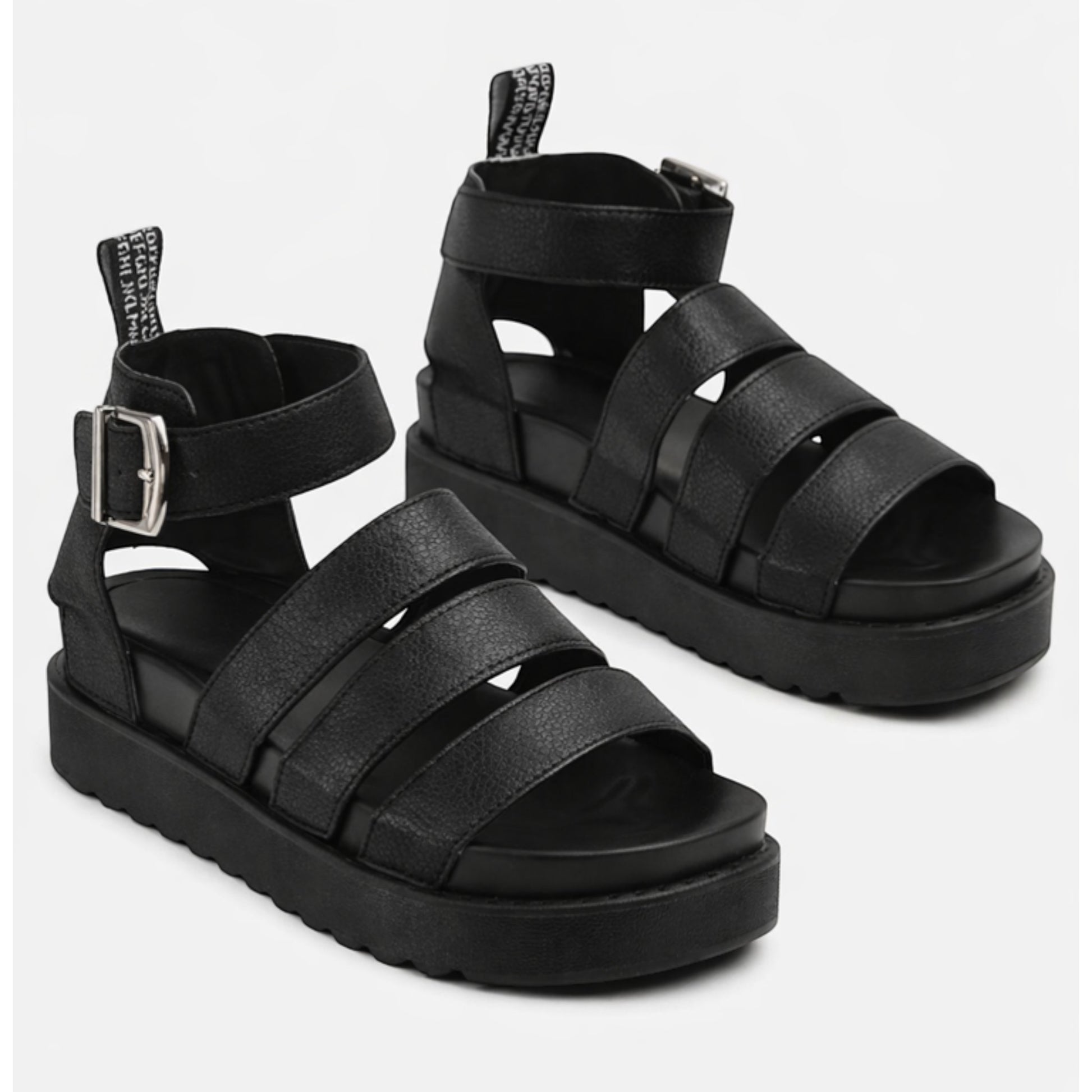 Strappy women’s gladiator sandals with chunky platform sole, open toe design
