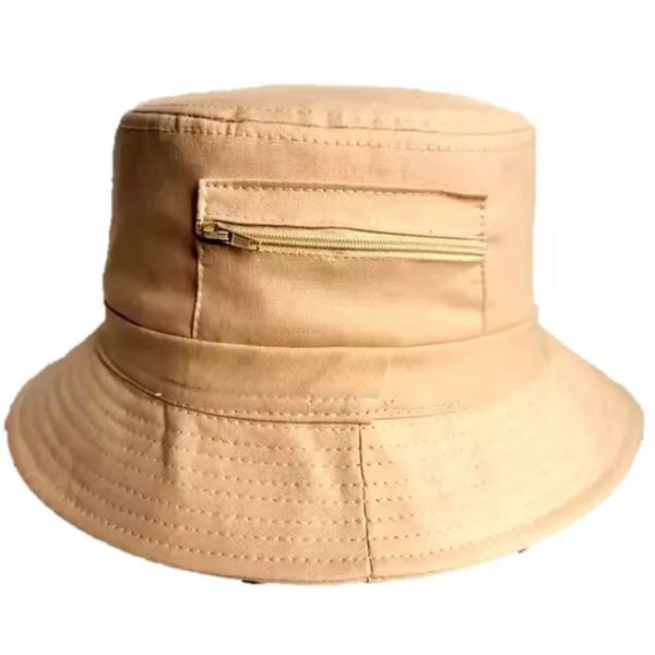 Classic Unisex Bucket Hat With Zip Pocket