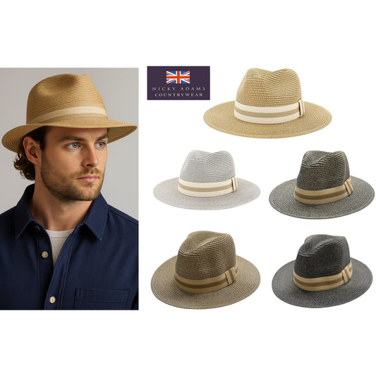 Men's Classic Woven Fedora Hat – 100% Paper Straw