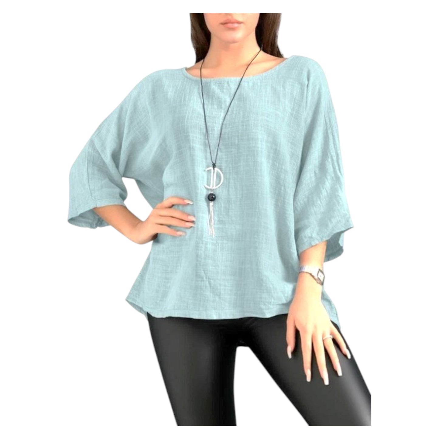 Ladies Plain Italian Top - 100% Cotton (15 Colours)