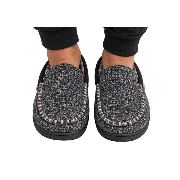 Men’s Warm Lined Moccasin Slippers – Soft Comfort Indoor Shoes
