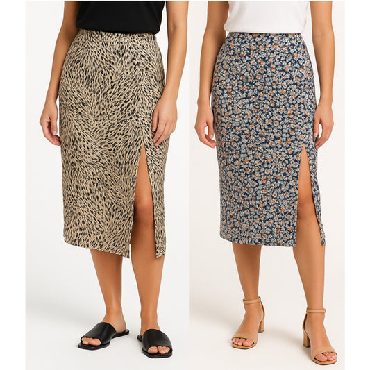 Ladies Midi Skirt With Side Split